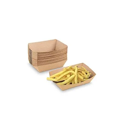 Buy  1 Lb Disposable Brown Kraft Paper Food Trays - Paper Boats For Food (Pack Of  • 29.21$
