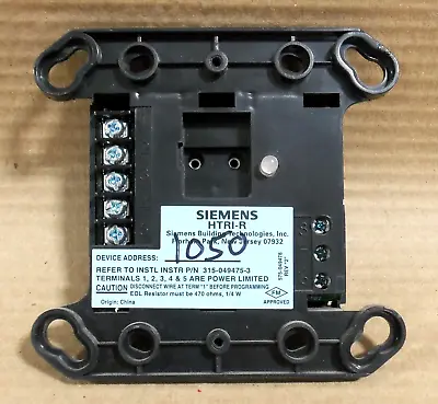 Buy SIEMENS HTRI-R Fire Alarm System Single Input Module HTRIR 500-033300 AK • 29.50$