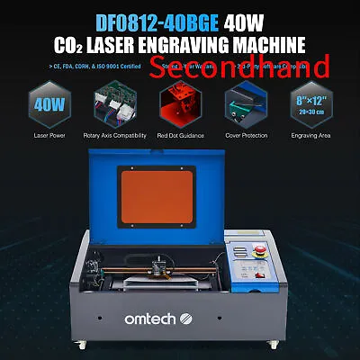 Buy Secondhand 40W CO2 Laser Engraver Marker With 8x12in Bed K40 For DIY Home Office • 239.99$