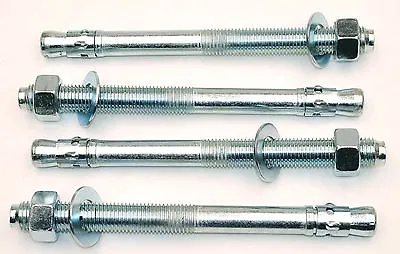Buy (4) Concrete Wedge Anchor Bolts 1 X 12 Includes Nuts & Washers Stud Anchor • 87.99$