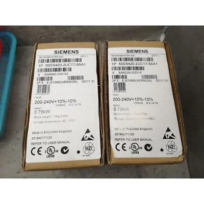 Buy New Siemens 6SE6420-2UC17-5AA1 6SE6 420-2UC17-5AA1 MICROMASTER420 Without Filter • 298.99$