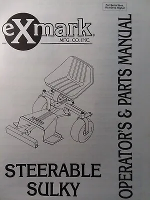 Buy Exmark Commercial Walk-Behind Lawn Mower Steerable Sulky Owner & Parts Manual • 41.99$