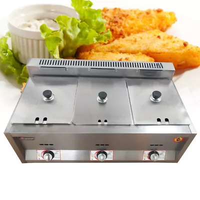 Buy 3-Pan Propane Gas Food Warmer Restaurant Tabletop Desktop Countertop Steam Table • 189.52$