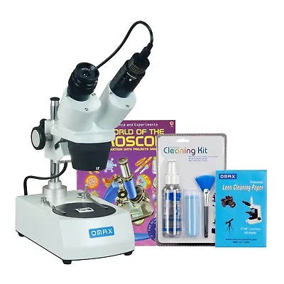 Buy OMAX 20X-60X Student Stereo Binocular Microscope W 3MP Camera, Clean Kit, Book • 296.99$