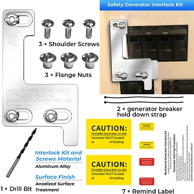 Buy KTS-40 Generator Interlock Kit For Siemens /Murray/ITE 150 And 200 Amp Panel • 46.99$
