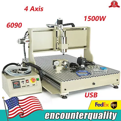 Buy USB 4 Axis 6090 CNC Router Engraver Engraving Carving Milling Machine 1500W • 1,852.50$