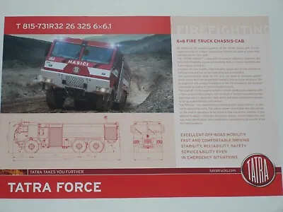 Buy TATRA FORCE T815-731R32 6x6 FIRE TRUCK CHASSIS CAB Brochure In English (2836) • 4.30$