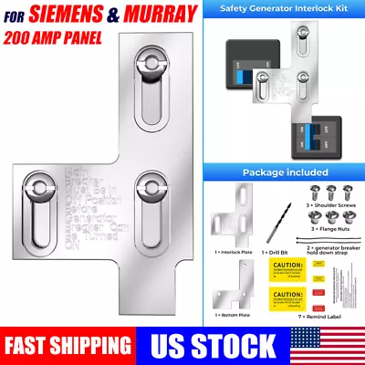 Buy 200A Generator Interlock Kit For Siemens 200 Amp Panel & Murray 200 Amp Panels • 33.99$