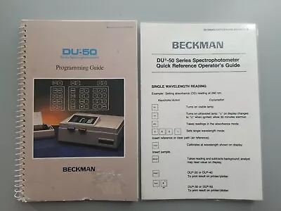 Buy Beckman Coulter DU-50 Spectrophotometer Programming Guide Manual Only Quick  • 9.77$