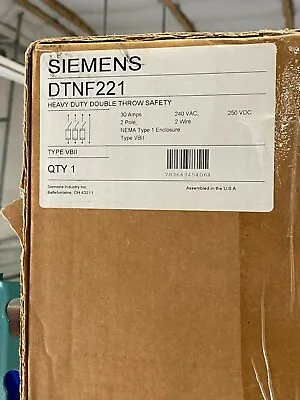 Buy Siemens Dtnf221 Double Throw Safety Switch 30a • 500$
