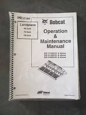 Buy Bobcat Skidsteer Landplane Attachment 48  72  78  Operation And Maintenance... • 15$