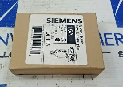 Buy NEW Siemens QF115 Ground Fault Circuit Breaker 15 Amp 1 Pole 120V QPF • 61.50$