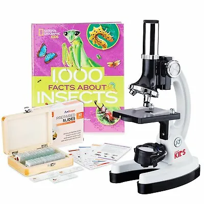 Buy AmScope 120X-1200X 52-pc Beginner Microscope STEM Kit W/ Deluxe Insect Specimens • 79.99$