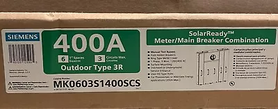 Buy Siemens 400A MK0603S1400SCS Meter Panel SolarReady-Manual Bypass Surface Mount • 4,300$