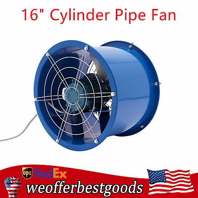 Buy 370W 16  Pipe Spray Booth Paint Fumes Exhaust Fan Axial Fan Cylinder Pipe Fan US • 126.90$