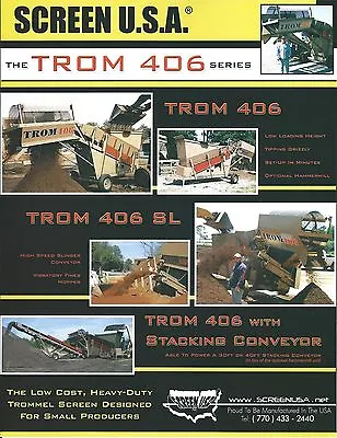 Buy Equipment Brochure - Screen USA - TROM 406 Series - Trommel Screen 2009 (E3639)  • 6.51$