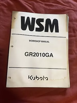 Buy Kubota Garden Tractor Workshop Manual (WSM) GR2010GA • 29.99$