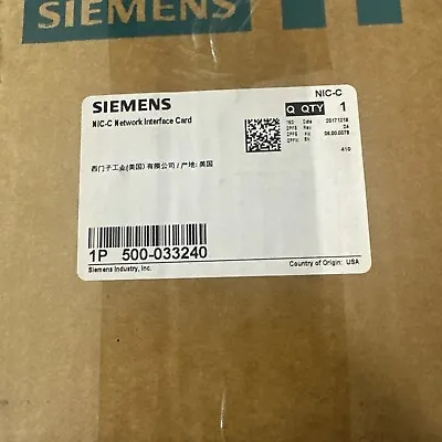 Buy BRAND NEW Siemens NIC-C 500-033240 Network Interface Card Fire Alarm • 345$