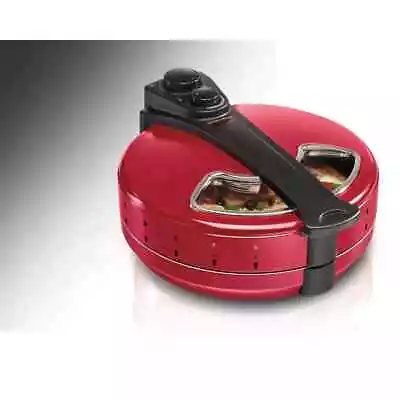 Buy Pizza Maker Beach Hamilton Enclosed Oven Model Rotating Red Electric Cooker New • 65.99$