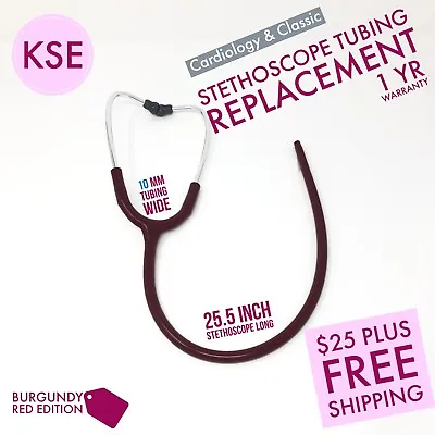 Buy Burgundy Red Stethoscope Replacement Tubing 10mm • 29$