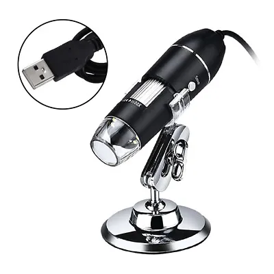 Buy 1600X USB Digital Microscope 8 LEDs Handheld Magnification Camera W/ Stand M2B8 • 16.39$