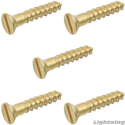 Buy Slotted Flat Head Wood Screw Solid Commercial Brass #0X1/4  Qty 25 • 12.55$
