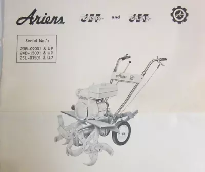 Buy Rotary Tiller Operating Manual Ariens 1966 Serials 23B 24B 25L Super And DeLuxe • 11.97$