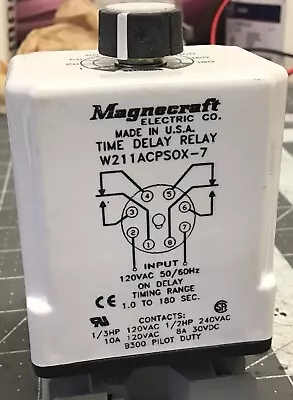 Buy MAGNECRAFT Time Delay Relay W211ACPSOX-7Schneider Electric 120VAC Base(Ln63L) • 79.99$