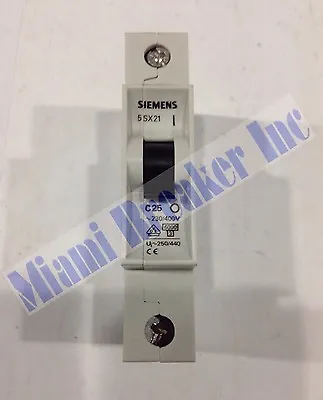 Buy C25 Siemens / ITE Type 5SX21 Circuit Breaker 1 Pole 25 Amp 380V • 22.04$
