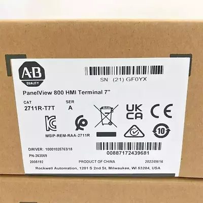Buy AB 2711R-T7T PANELVIEW 800 7-INCH HMI TERMINAL New Factory Sealed • 510$