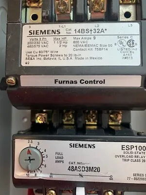 Buy Siemens Heavy Duty Motor Starter 14bsd32ba • 264$