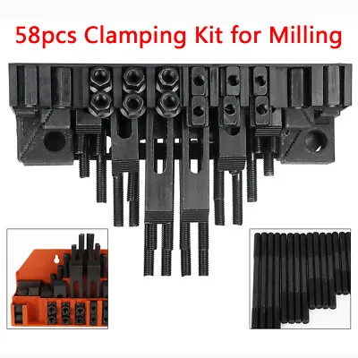 Buy 58pcs M12-slot Clamping Bolt T Nut Hold Down Kit Set For Metal Milling Machine • 66.50$