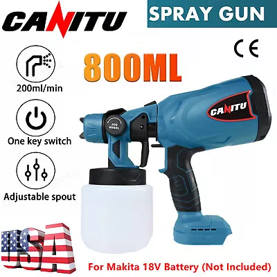 Buy Cordless Electric Paint Sprayer Airless Spray Gun For Makita 18V Without Battery • 29.95$