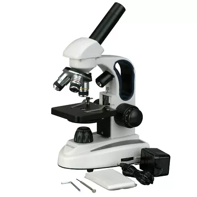 Buy AmScope 40X-1000X Cordless Student Microscope Top/Bottom Light Fine Focus Metal • 82.81$
