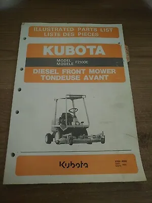 Buy Kubota F2100E Diesel Front Mower Original Parts Catalog Manual 1990 • 51.31$