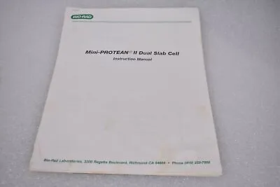 Buy Bio-rad Mini-protean Ii Dual Slab Cell Instruction Manual • 20$
