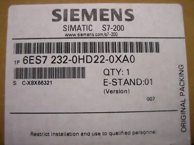 Buy NEW Siemens 6ES7232-0HD22-0XA0  6ES7 232 0HD22 0XA0 Simatic S7-200  Fact Seal BX • 161.61$