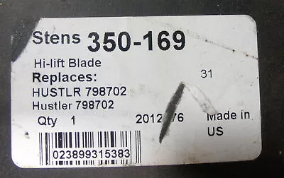 Buy Stens 350-169 Mower Blade Made In USA Fits Hustler 798702 • 18.98$