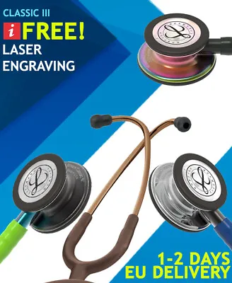Buy 3M Littmann Classic III Stethoscopes FREE Laser Engraving 1-2 Days EU Delivery • 162.60$