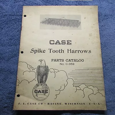 Buy Parts Catalog:  J.I. Case Spike Tooth Harrows  No. C-359 • 21.99$