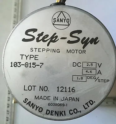 Buy SANYO DENKI 103-815-7 ,STEP-SYN,STEPPING MOTOR, , Free Shipping • 350$