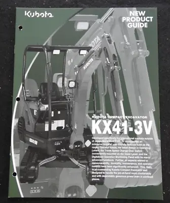 Buy Original Kubota Kx41-3v Compact Excavator  New Product Guide  Catalog Brochure • 19.95$