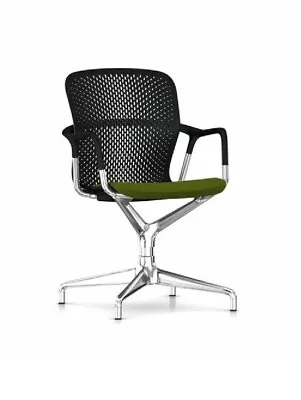 Buy Herman Miller  Keyn 4 Star Base Side Chair Swivel Green And Chrome Office Chair • 399.99$