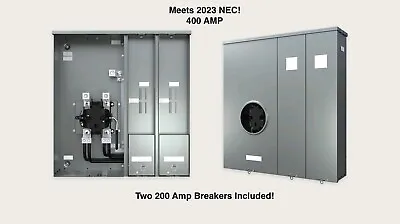Buy Siemens 400A Meter Main INCLUDES 2, 200Amp Breakers! Meets NEW Code! • 4,399$