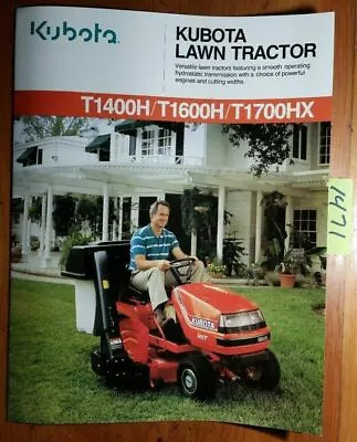 Buy Kubota T1400H T1600H T1700HX Lawn Tractor Brochure 2089-01-CA 7/94 • 20$
