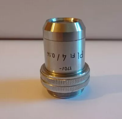 Buy Leitz PL FL 4X /0.14 Plan Fluorite Microscope Objective Lens 170mm • 110$