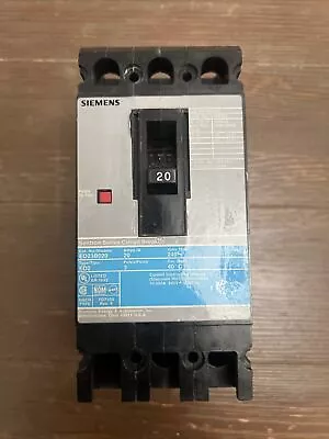 Buy Siemens ITE ED 3 Pole 20 Amp 240v #ED23B020 Circuit Breaker Open Box • 59.99$