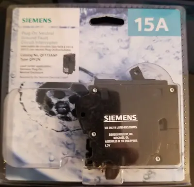 Buy Siemens 15 Amp 1-Pole GFCI Plug-On Neutral Circuit Breaker (QF115ANP) Type-QPF2N • 38.94$