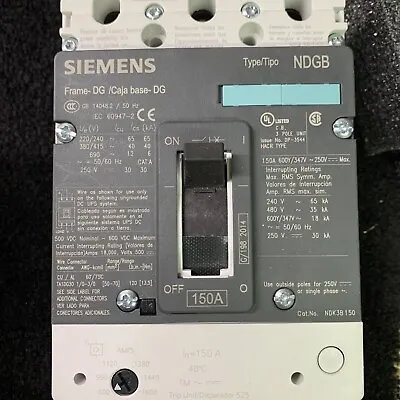 Buy NDK3B150L Siemens  Circuit Breaker 150 Amp 600V Type NDGB * NEW In Box • 520$
