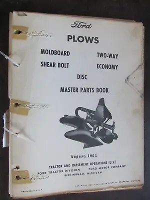 Buy Ford Plows 10- Moldboard Economy Disc Two Way Master Parts List Book • 11.49$